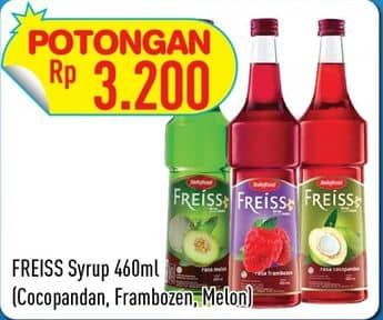 Promo Harga Freiss Syrup Cocopandan, Frambozen, Melon 500 ml - Hypermart