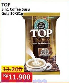 Promo Harga Top Coffee Kopi Susu per 10 sachet 31 gr - Alfamart