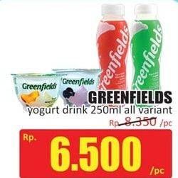 Promo Harga GREENFIELDS Yogurt Drink All Variants 250 ml - Hari Hari