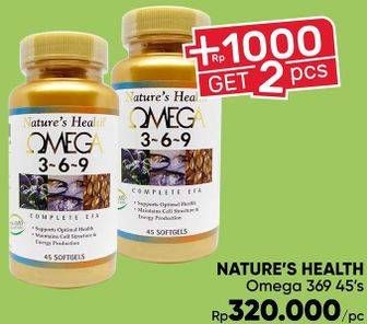 Promo Harga NATURES HEALTH Omega 3-6-9 45 pcs - Guardian