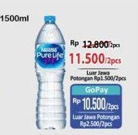 Promo Harga Nestle Pure Life Air Mineral 1500 ml - Alfamart