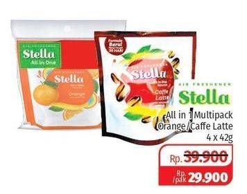 Promo Harga STELLA All In One Orange, Caffe Latte per 4 pouch 42 gr - Lotte Grosir