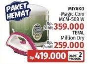 Promo Harga MIYAKO Magic Com MCM 508W + TEFAL Million Dry  - LotteMart