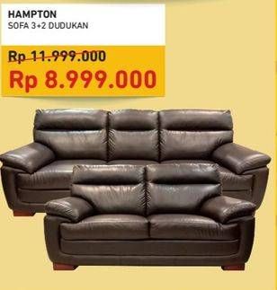 Promo Harga HAMPTON Sofa 2 + 3 Dudukan Berbahan PVC  - Courts