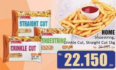 Promo Harga HOME French Fries Shoestring, Crinkle Cut, Straight Cut 1000 gr - Hari Hari