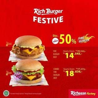 Promo Harga RICHEESE FACTORY Fire Burger  - Richeese Factory