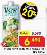 Promo Harga V-soy Soya Bean Milk Low Sugar 200 ml - Superindo