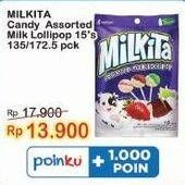 Promo Harga MILKITA Milk Lollipop Assorted 172 gr - Indomaret