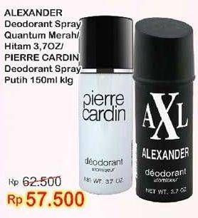 Promo Harga ALEXANDER / PIERRE CARDIN Deo Spray 150 ml - Indomaret