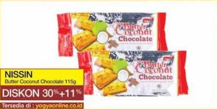 Promo Harga Nissin Biscuits Butter Coconut Chocolate 115 gr - Yogya