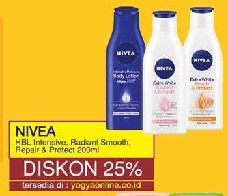 Promo Harga NIVEA Body Lotion Intensive Milk, Radiant Smooth, Repair Protect 200 ml - Yogya