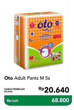 Promo Harga OTO Adult Diapers Pants M5 5 pcs - Carrefour
