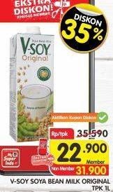 Promo Harga V-SOY Soya Bean Milk Original 1000 ml - Superindo