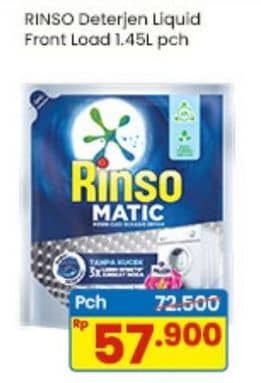Promo Harga Rinso Detergent Matic Liquid Front Load 1450 ml - Indomaret
