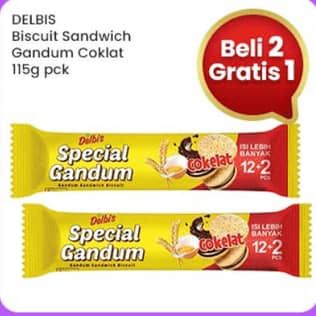 Promo Harga Delbis Special Gandum Cokelat 115 gr - Indomaret