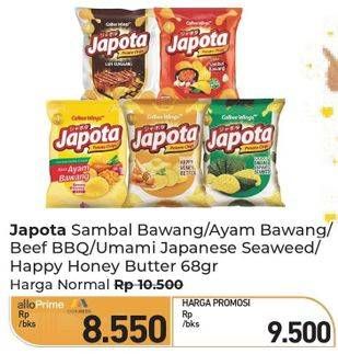 Promo Harga Japota Potato Chips Ayam Bawang, Happy Honey Butter, Sambal Bawang, Umami Japanese Seaweed, Beef BBQ 68 gr - Carrefour