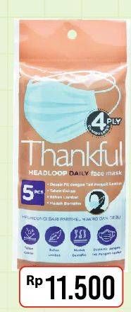 Promo Harga THANKFUL Headloop Daily Face Mask 5 pcs - Alfamart