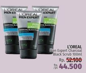 Promo Harga LOREAL MEN Facial Foam Charcoal Black Scrub 100 ml - LotteMart