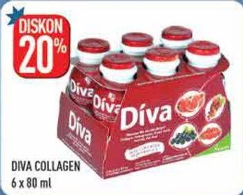 Promo Harga DIVA Minuman Collagen High Vit. E per 6 botol 80 ml - Hypermart