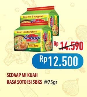 Promo Harga Sedaap Mie Kuah Soto per 5 pcs 75 gr - Hypermart