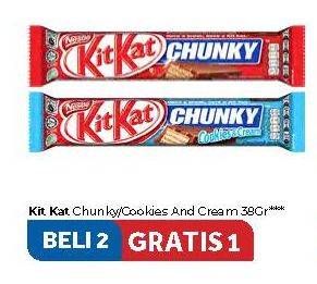 Promo Harga KIT KAT Chunky Original, Cookies Cream 38 gr - Carrefour
