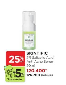 Promo Harga Skintific 2% Salicylic Acid Anti Acne Serum 20 ml - Watsons
