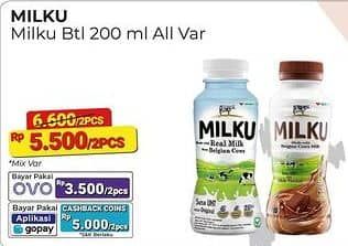 Promo Harga Milku Susu UHT All Variants 200 ml - Alfamart