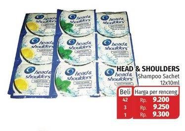 Promo Harga HEAD & SHOULDERS Shampoo per 12 sachet 9 ml - Lotte Grosir