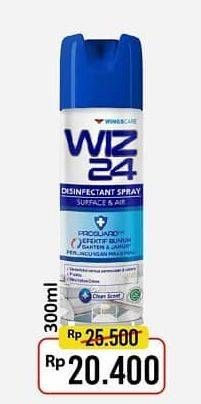 Promo Harga WIZ 24 Disinfecting Spray and Clean All Surface 300 ml - Alfamart