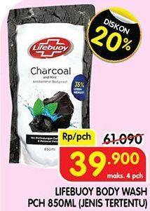 Promo Harga LIFEBUOY Body Wash Charcoal And Mint 850 ml - Superindo