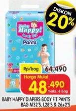 Promo Harga Baby Happy Body Fit Pants M32, XL26+2, L28 28 pcs - Superindo