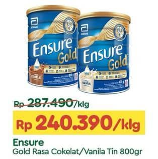 Promo Harga Ensure Gold Wheat Gandum Coklat, Vanilla 850 gr - TIP TOP