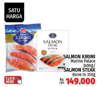 Promo Harga MARINE PALACE Salmon Kirimi/ Salmon Steak 270g  - LotteMart