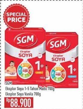 Promo Harga SGM Eksplor Soya 1-5 Susu Pertumbuhan Madu, Vanila 700 gr - Hypermart