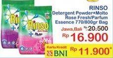 Promo Harga RINSO Molto Detergent Bubuk 770/800gr  - Indomaret