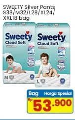 Promo Harga Sweety Silver Pants S38, M32, L28, XL24, XXL18 18 pcs - Indomaret