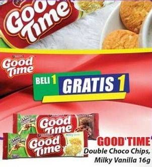 Promo Harga GOOD TIME Cookies Chocochips Double Choc, Milky Vanila 16 gr - Hari Hari