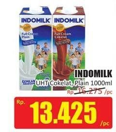 Promo Harga Indomilk Susu UHT Cokelat, Full Cream Plain 1000 ml - Hari Hari
