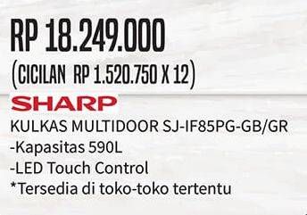 Promo Harga SHARP SJ-IF85PG-GB Queen Series Multi Door  - Hypermart