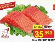 Promo Harga Salmon Fillet Trout per 100 gr - Superindo