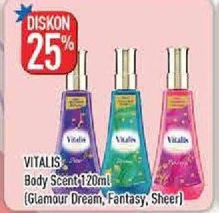 Promo Harga VITALIS Body Scent Glamour Dream, Fantasy Sheer 120 ml - Hypermart
