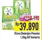 Promo Harga Rinso Anti Noda Deterjen Bubuk All Variants 1800 gr - Hypermart