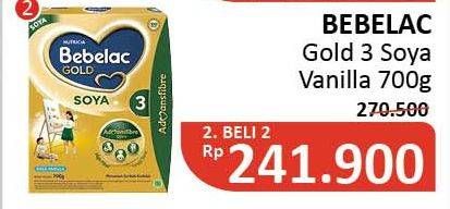 Promo Harga BEBELAC 3 Gold Soya Susu Pertumbuhan Vanila per 2 box 700 gr - Alfamidi