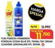 Promo Harga YURI PROSTEX Pembersih Porselen 700ml/YURI TAF Cream Cleanser 500ml  - Superindo