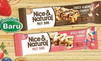 Promo Harga NICE & NATURAL Nut Bar Choco Almond Crunch, Mixed Berry Crunch 30 gr - Indomaret