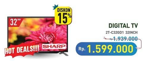 Promo Harga Sharp 2T-C32GD1500i  - Hypermart