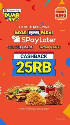 Promo Harga Cashback 25rb  - Burger King