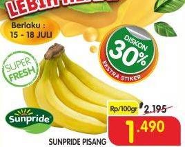 Promo Harga SUNPRIDE Pisang Cavendish per 100 gr - Superindo