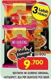Promo Harga BEST WOK Mi Goreng Black Pepper Season, Hot Spicy, Original 85 gr - Superindo