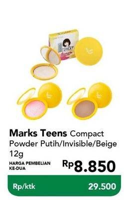 Promo Harga MARCKS Teens Compact Powder Invisible, Natural Beige, Putih 12 gr - Carrefour